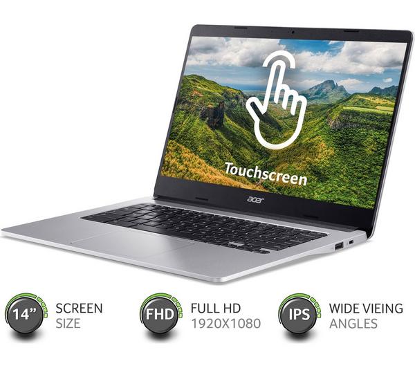 ACER 314 Touch 14" Chromebook - MediaTek MT8183C, 128 GB eMMC, Silver image number 4