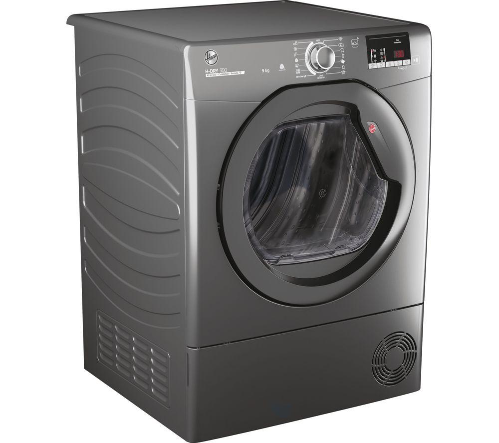 HOOVER H-Dry 300 HLE C9DRGR WiFi-enabled 9kg Condenser Tumble Dryer - Graphite image number 3 of 6