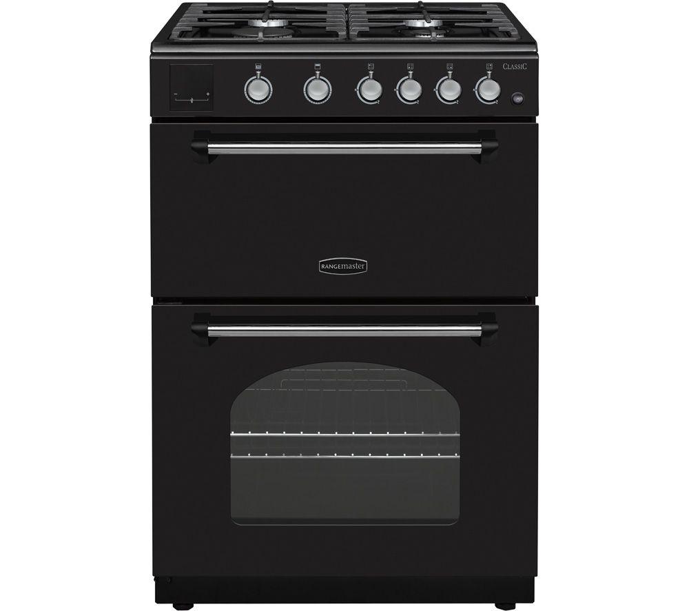 RANGEMASTER Classic CLA60NGFBL/C 60 cm Gas Cooker - Black & Chrome
