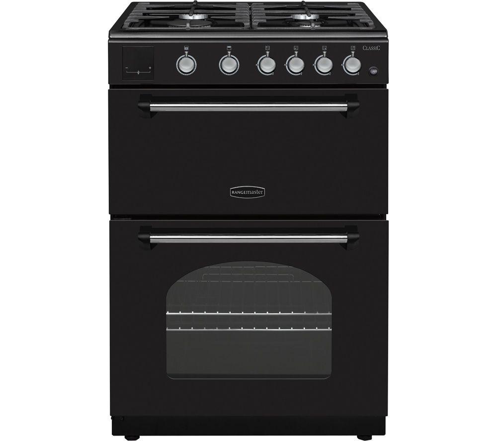 RANGEMASTER Classic CLA60NGFBL/C 60 cm Gas Cooker - Black & Chrome, Black