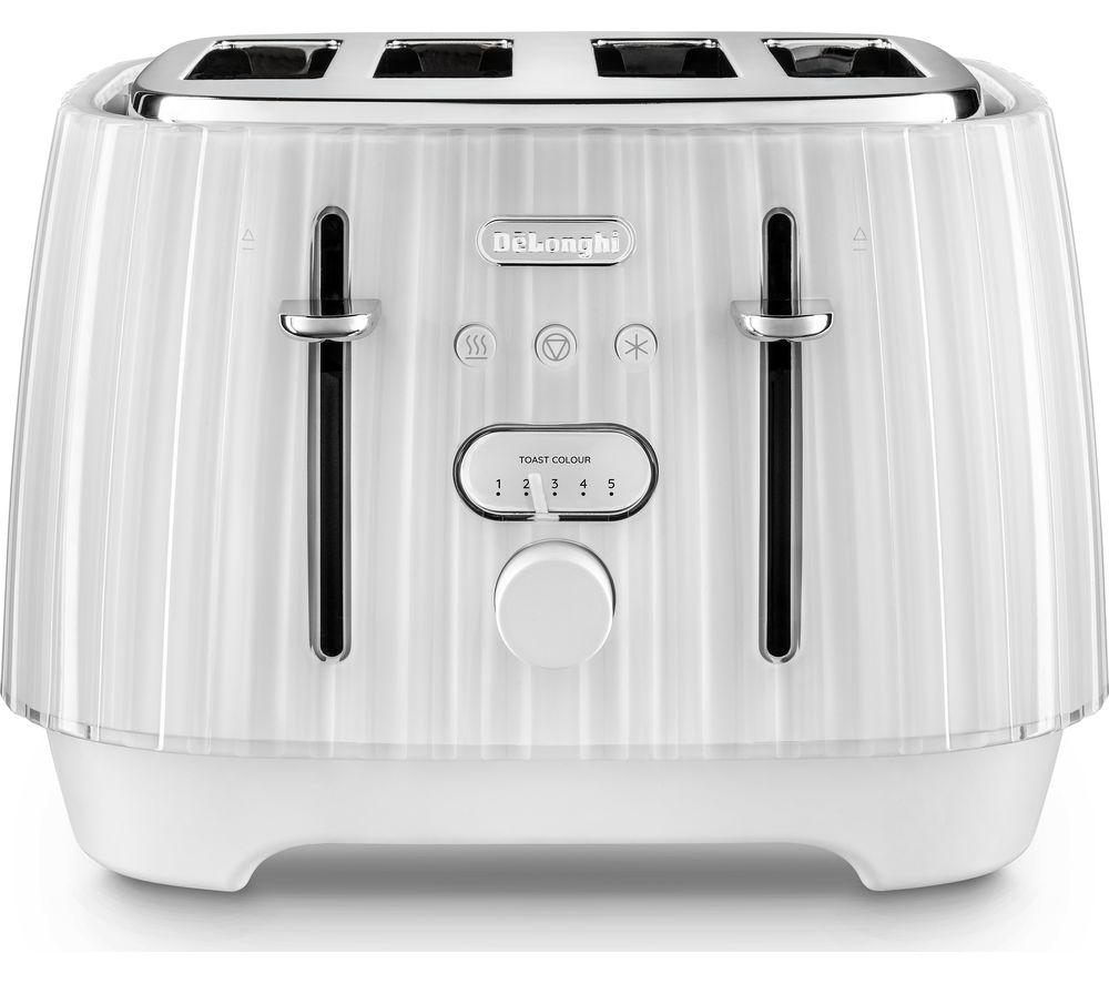 Image of DELONGHI Ballerina CTD4003.W 4-Slice Toaster - White