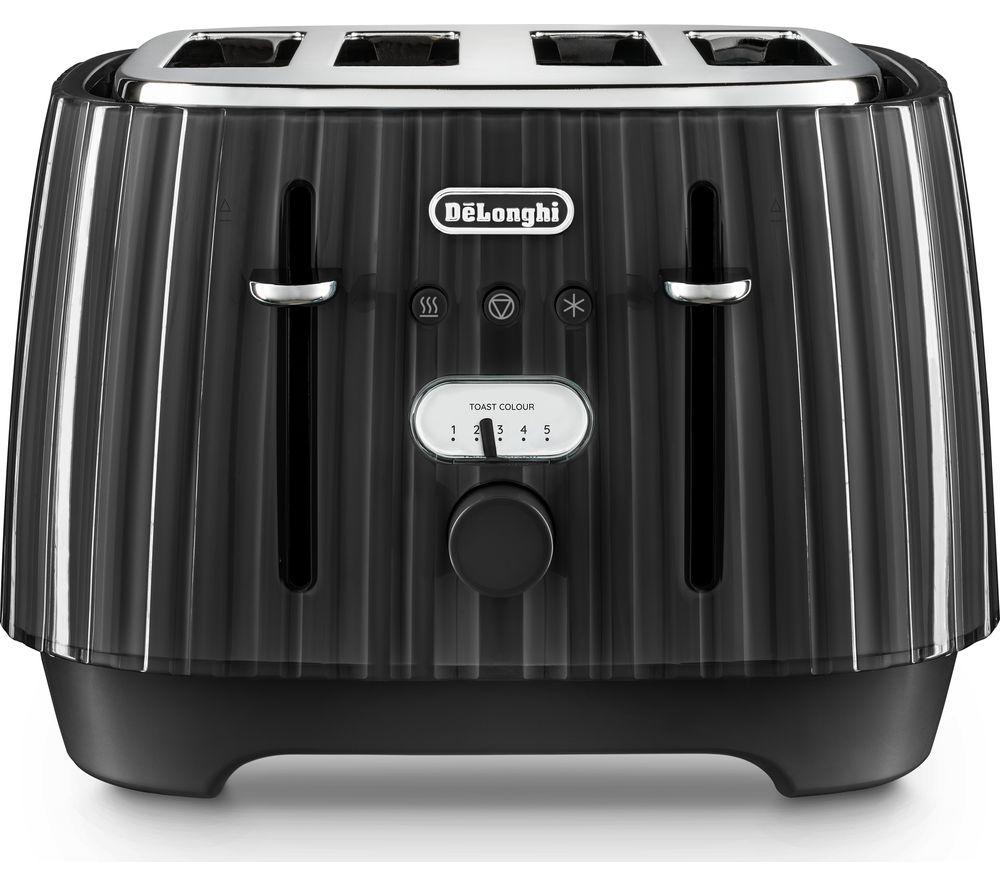 Image of DELONGHI Ballerina CTD4003.BK 4-Slice Toaster - Black