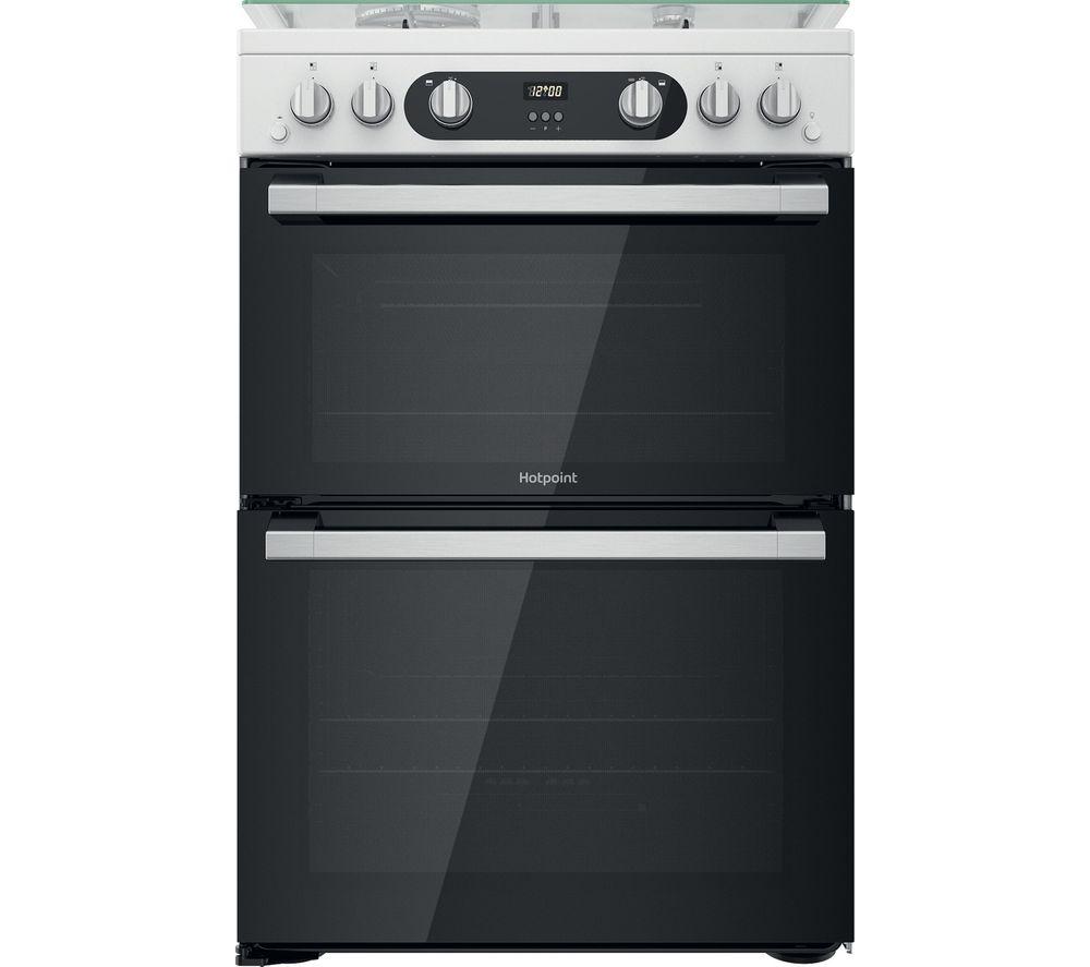 HOTPOINT HD67G02CCW 60 cm Gas Cooker - White, White
