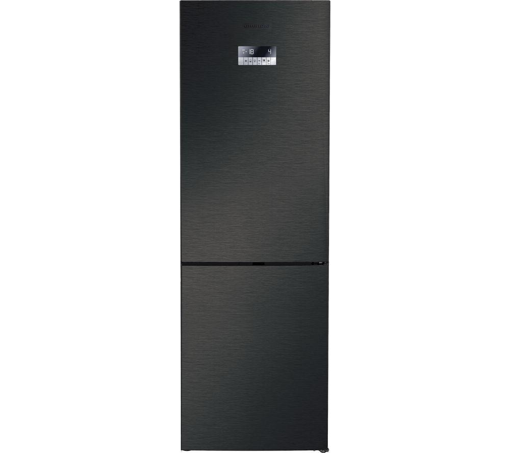 GRUNDIG VitaminZone GKN4685VPZ 60/40 Fridge Freezer - Brushed Black Steel, Black