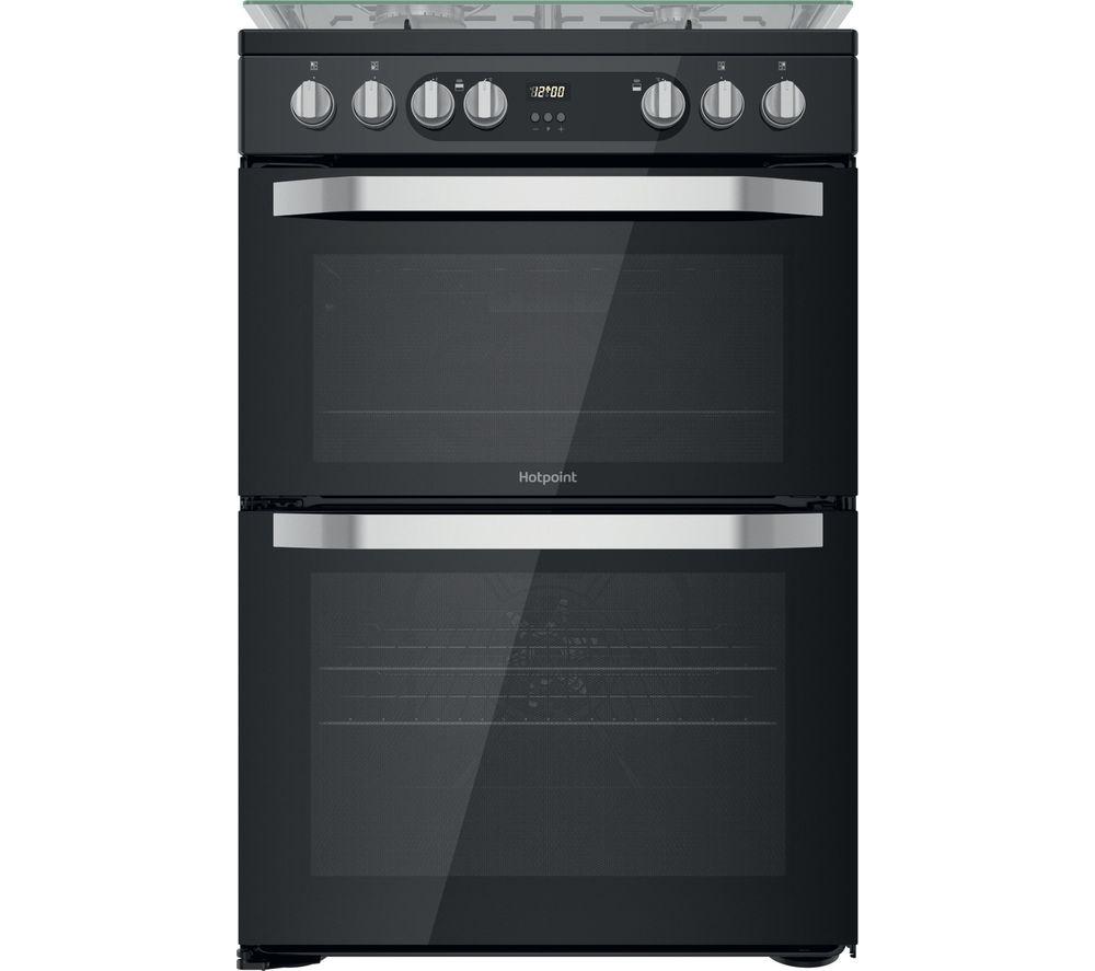 HOTPOINT Multiflow HDM67G9C2CB 60 cm Dual Fuel Cooker - Black, Black