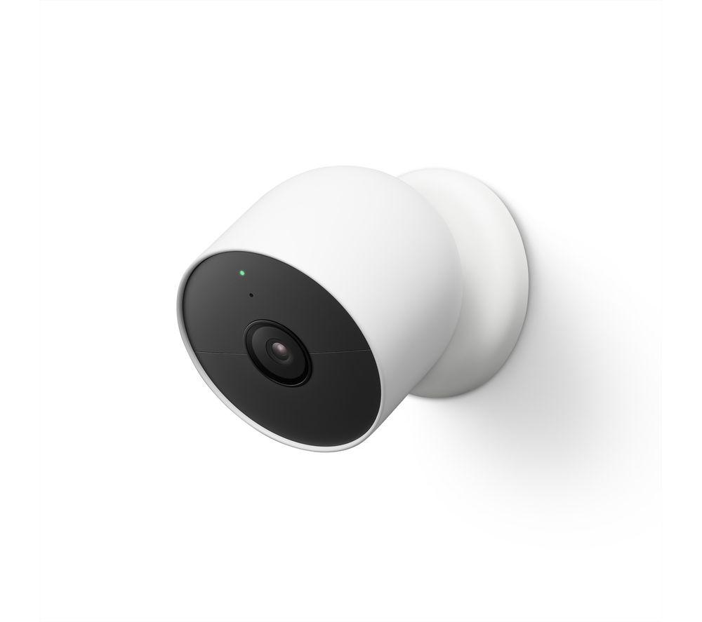Google G3AL9 Nest Cam (Outdoor/Indoor, Battery) Security Camera - Smart Home WiFi Camera - Wireless, Snow, 1 Count (Pack of 1) & Nest Protect - Smoke Alarm And Carbon Monoxide Detector (Wired)