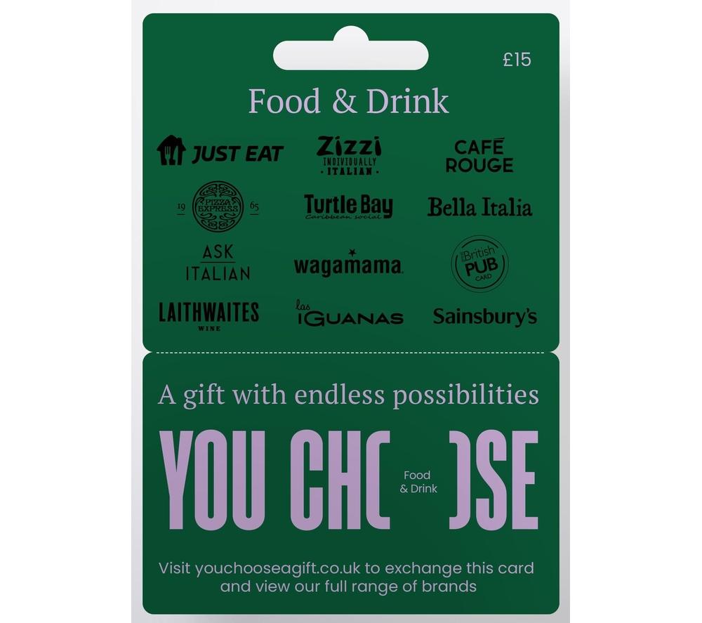 YOU CHOOSE Food & Drinks Gift Card - 15
