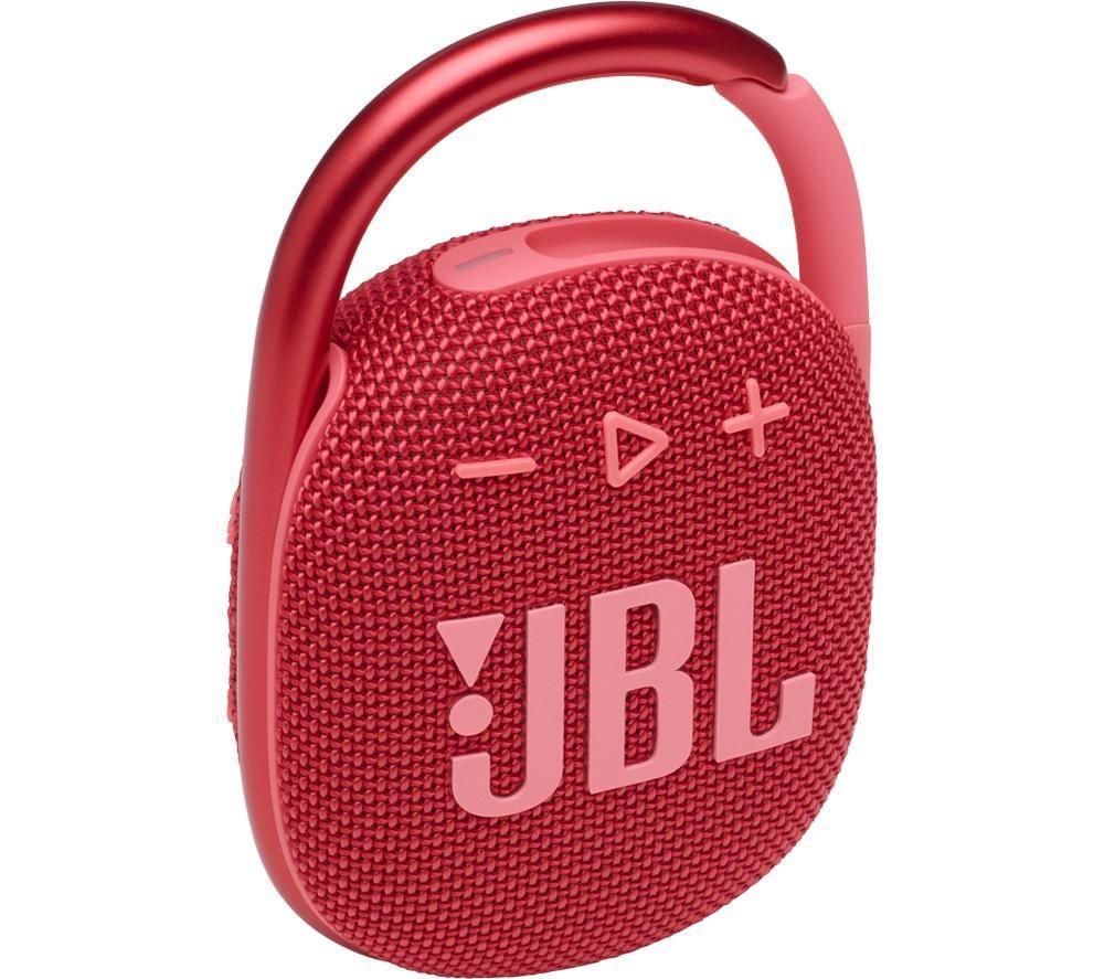 JBL Clip 4 - Bluetooth portable speaker with integrated carabiner, waterproof and dustproof, in red