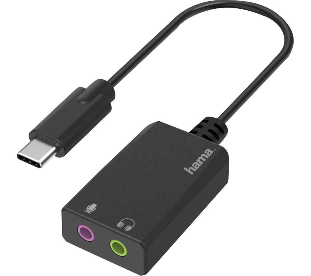 Buy HAMA Essential USB TypeC to Dual 3.5 mm Jack Audio Adapter 0.25