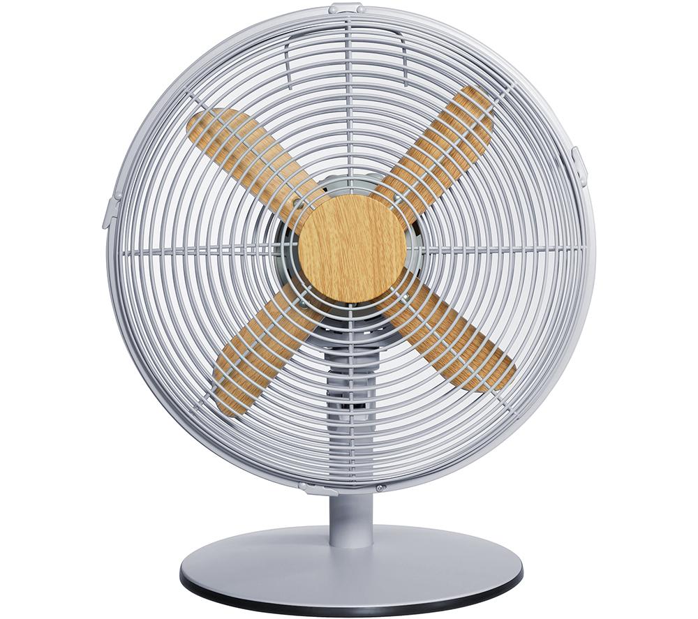 RUSSELL HOBBS Scandi RHMDF1201WDG 12 Desk Fan - Grey & Brown, Brown,Silver/Grey