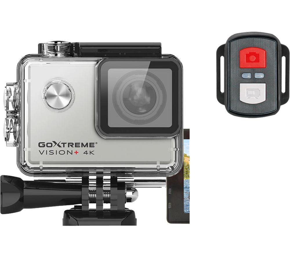 GoXtreme Vision+ 4K Ultra HD Action Cam, 4K @ 30fps, 5 cm (2.0 Inch) Touch Screen, 170° Wide Angle, Waterproof up to 30 m, 12MP Sensor, Silver