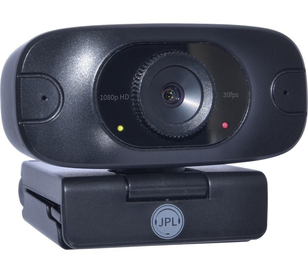 JPL Vision Mini+ USB-A, 1080p Pro HD Webcam, with Internal Privacy Cover & A to C USB Adapter Included (Ideal for Remote Home Workers, Office Workers, Students, Schools or Universities) – Black
