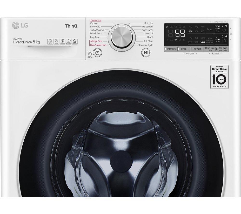 LG EZDispense TurboWash with AI DD V7 F4V709WTSA WiFi-enabled 9 kg 1400 Spin Washing Machine - White image number 3 of 16