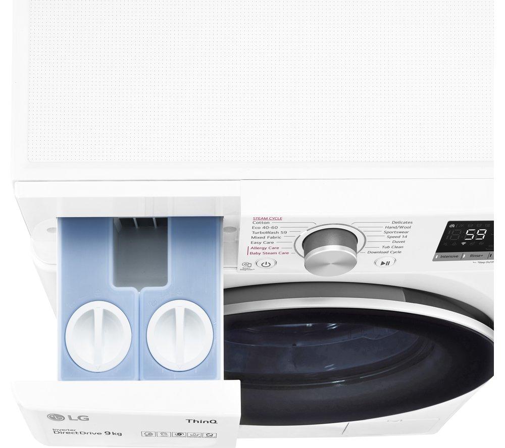 LG EZDispense TurboWash with AI DD V7 F4V709WTSA WiFi-enabled 9 kg 1400 Spin Washing Machine - White image number 4 of 16