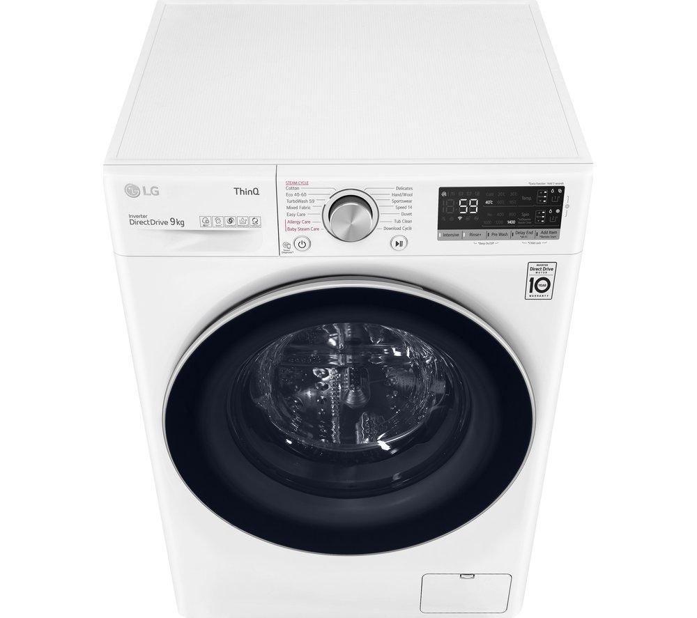 LG EZDispense TurboWash with AI DD V7 F4V709WTSA WiFi-enabled 9 kg 1400 Spin Washing Machine - White image number 9 of 16