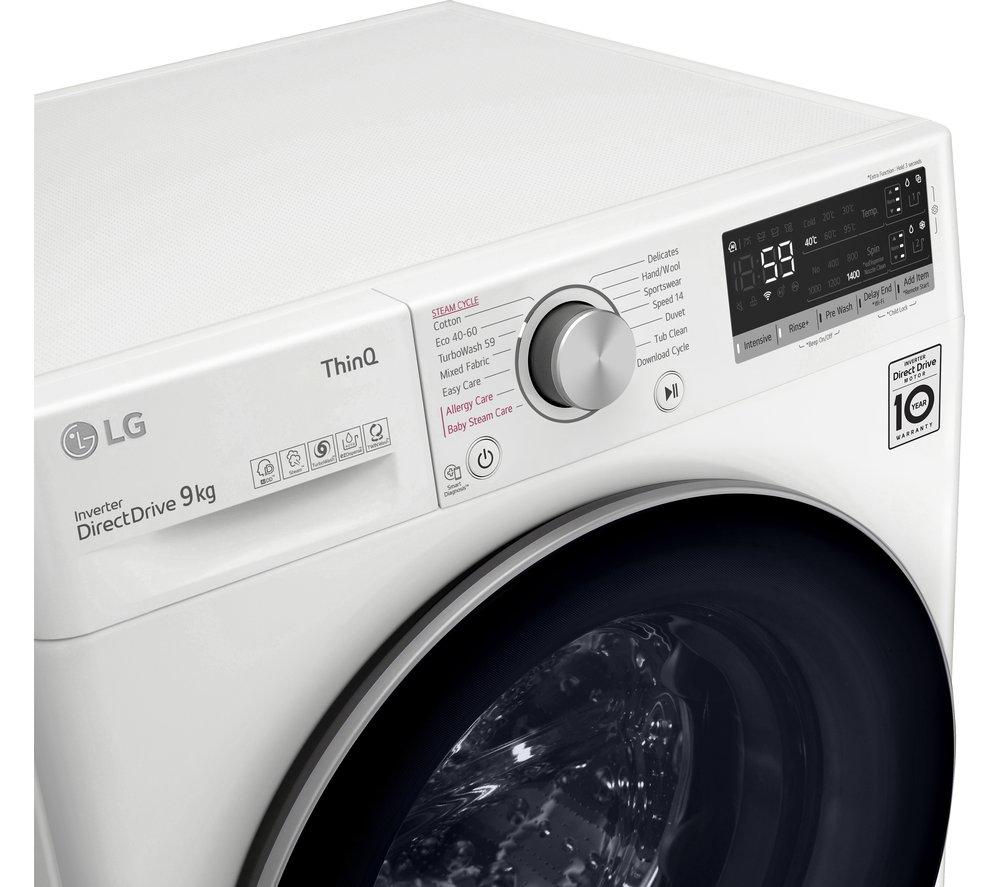 LG EZDispense TurboWash with AI DD V7 F4V709WTSA WiFi-enabled 9 kg 1400 Spin Washing Machine - White image number 11 of 16