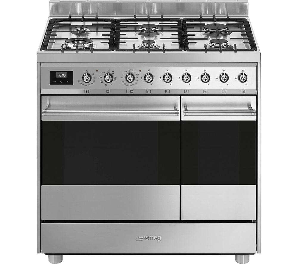 SMEG C92GMX9 90 cm Dual Fuel Range Cooker - Stainless Steel, Stainless Steel