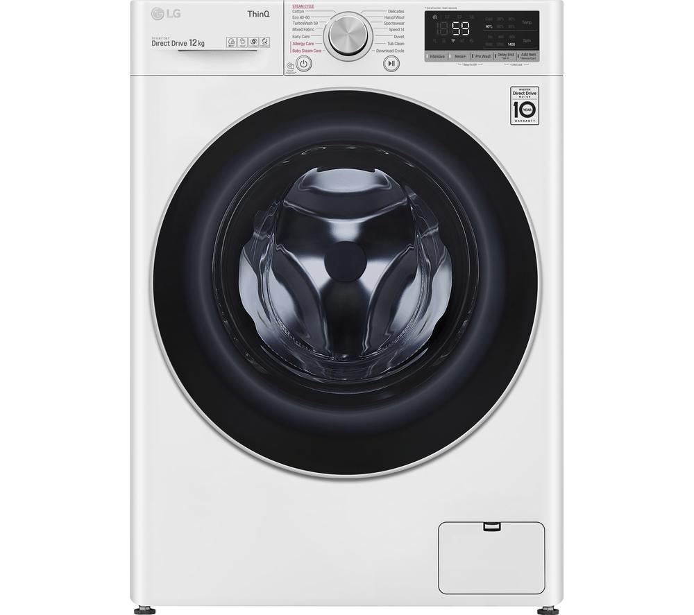 LG TurboWash with Steam V7 F4V712WTSE WiFi-enabled 12 kg 1400 Spin Washing Machine - White