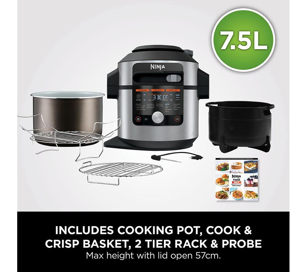 NINJA Foodi MAX 15-in-1 SmartLid OL750UK Multicooker & Air Fryer - Stainless Steel & Black image number 8 of 10