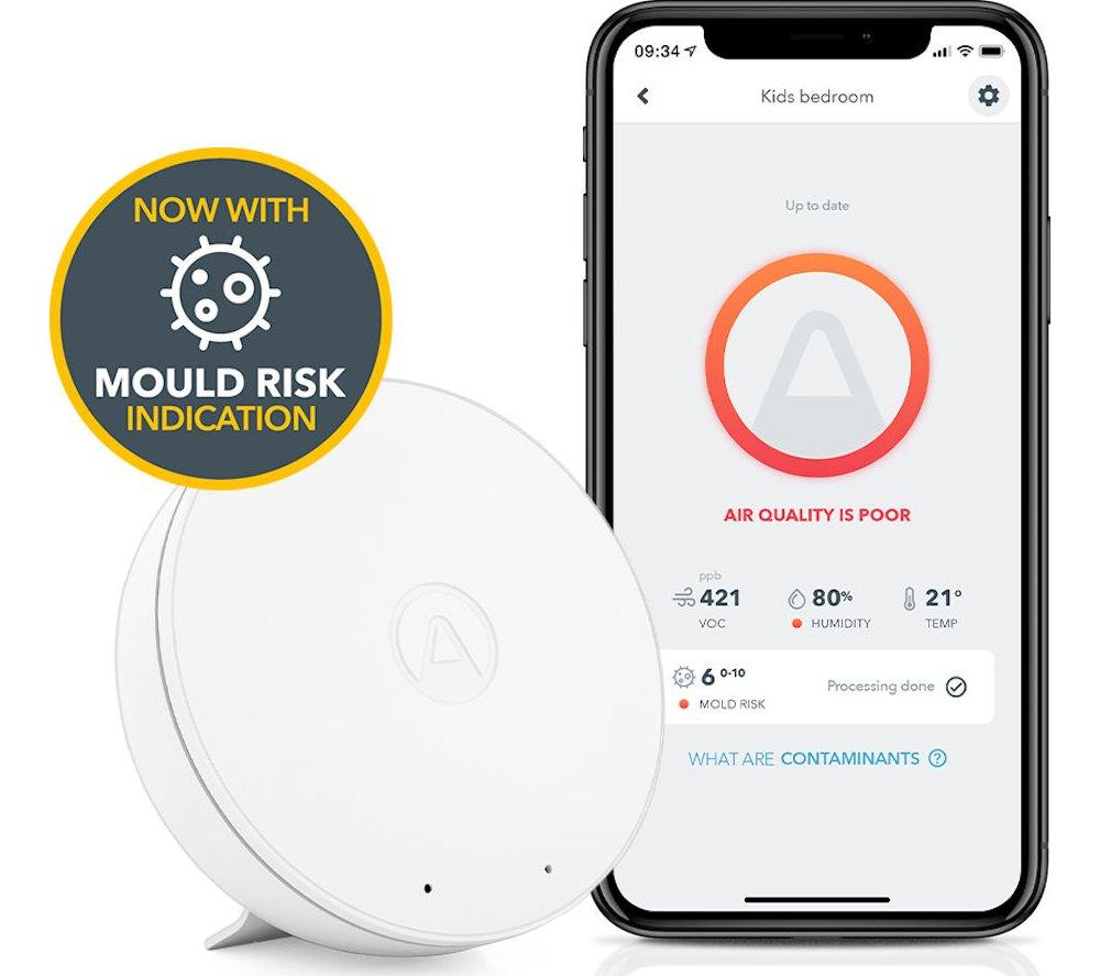AIRTHINGS Wave Mini Indoor Air Quality Monitor, White