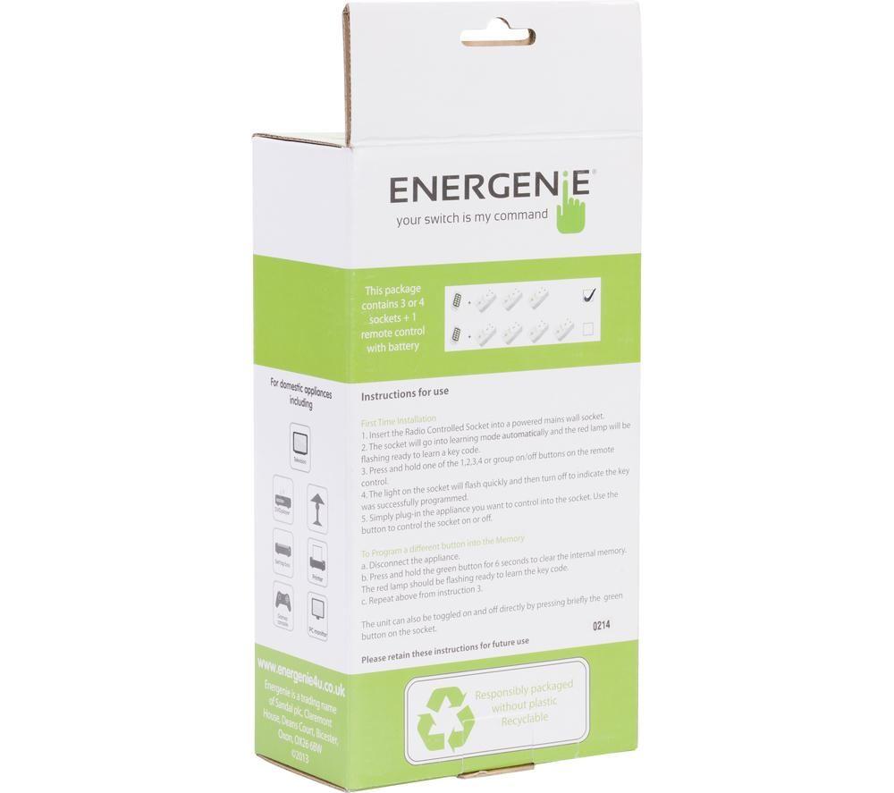ENERGENIE Mi Home Remote Controlled Plug Kit - White image number 2 of 3