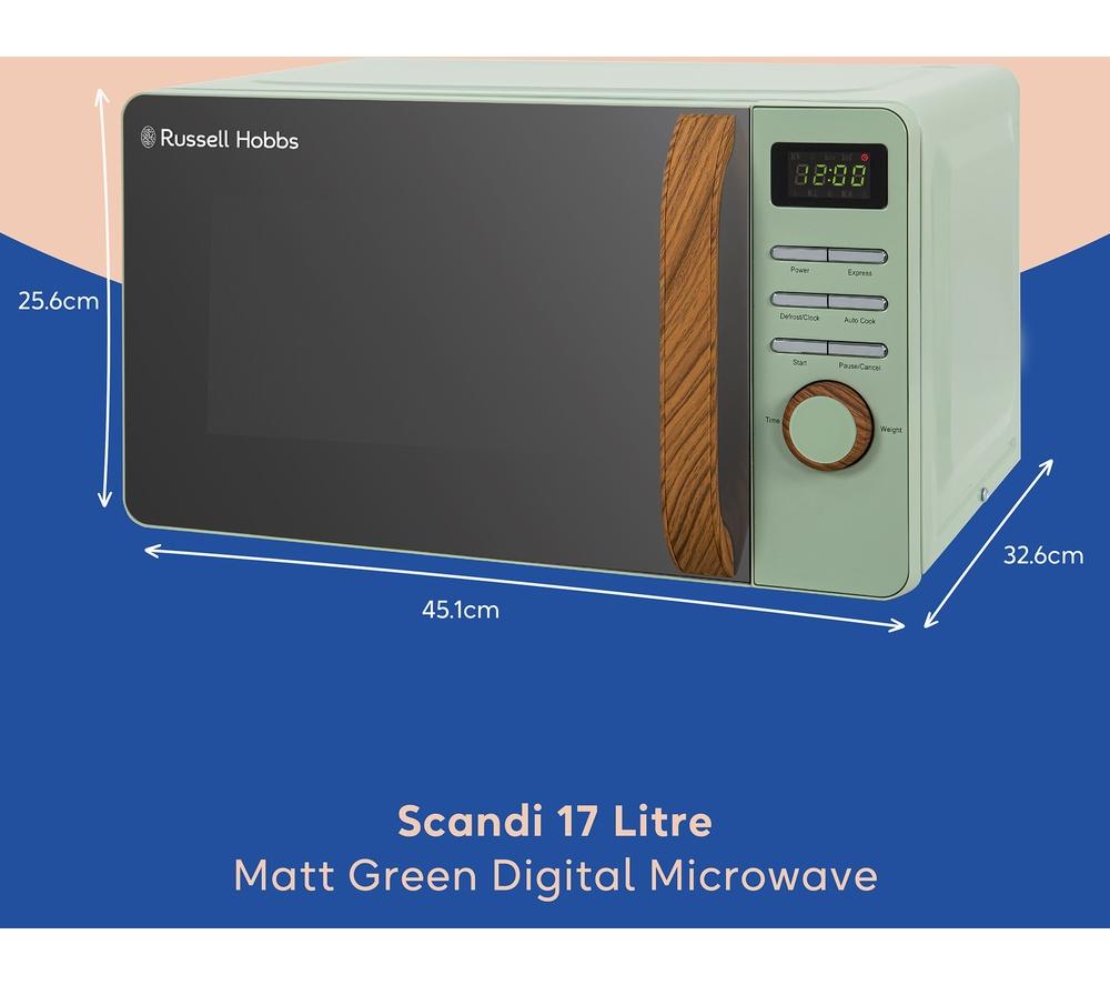 RUSSELL HOBBS Scandi RHMD714MG-N Compact Solo Microwave - Green image number 3 of 9