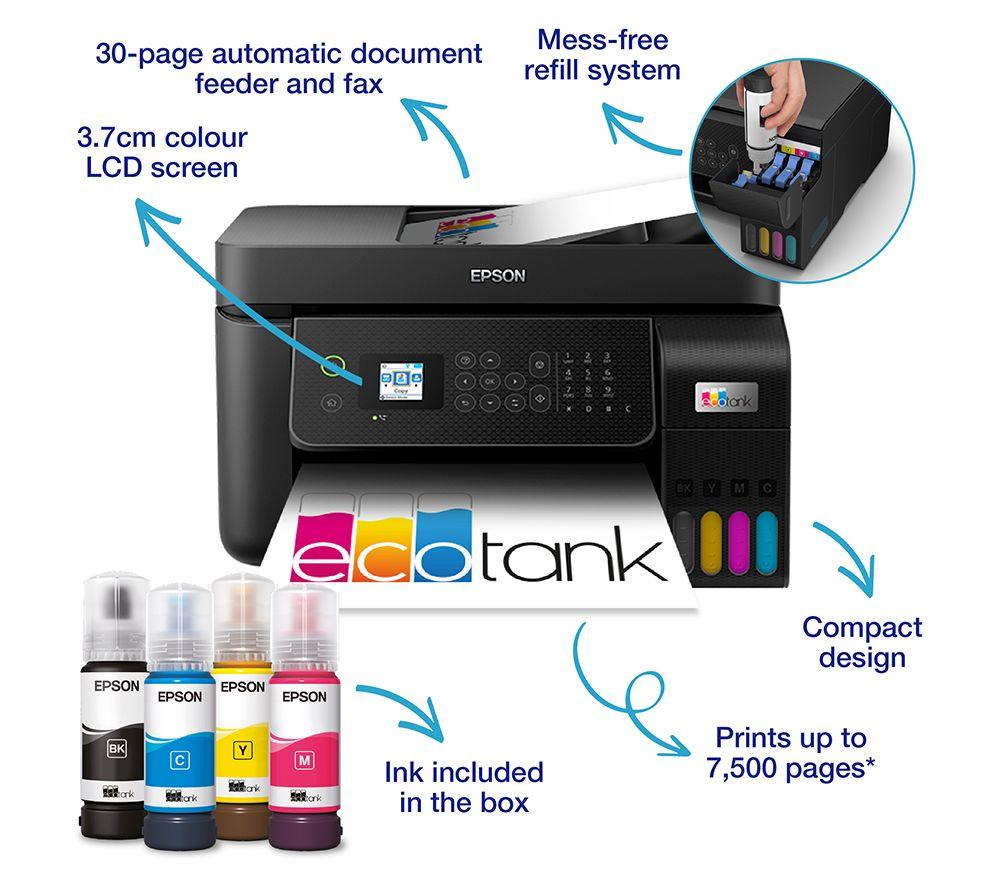 EPSON EcoTank ET-4800 All-in-One Wireless Inkjet Printer with Fax image number 2 of 13