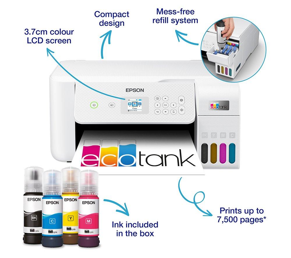 EcoTank ET-2862 A4 Multifunction Wi-Fi Ink Tank Printer, With Up
