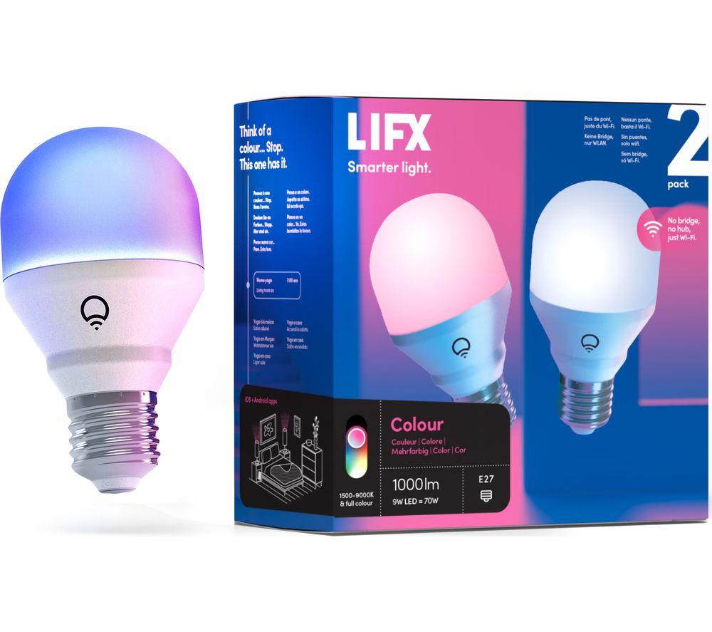 LIFX Colour Smart LED Light Bulb - E27, Pack of 2