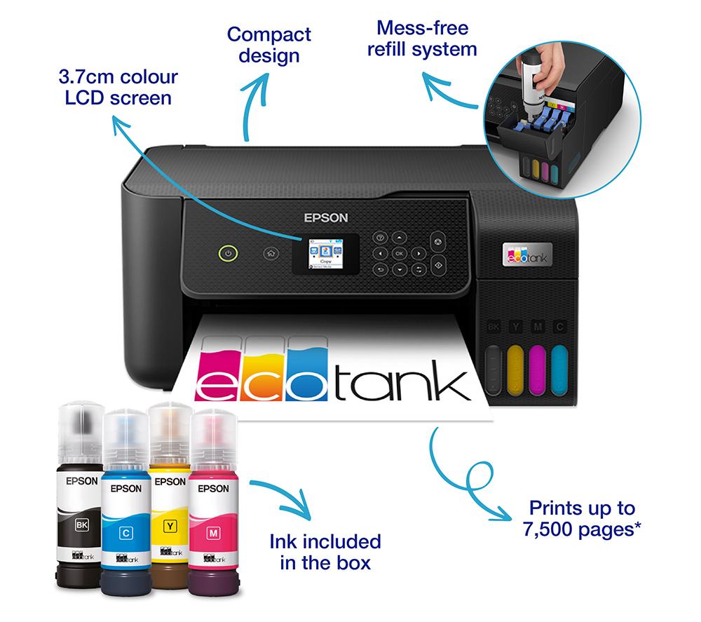 Buy Epson Ecotank Et 2820 All In One Wireless Inkjet Printer Currys 5327