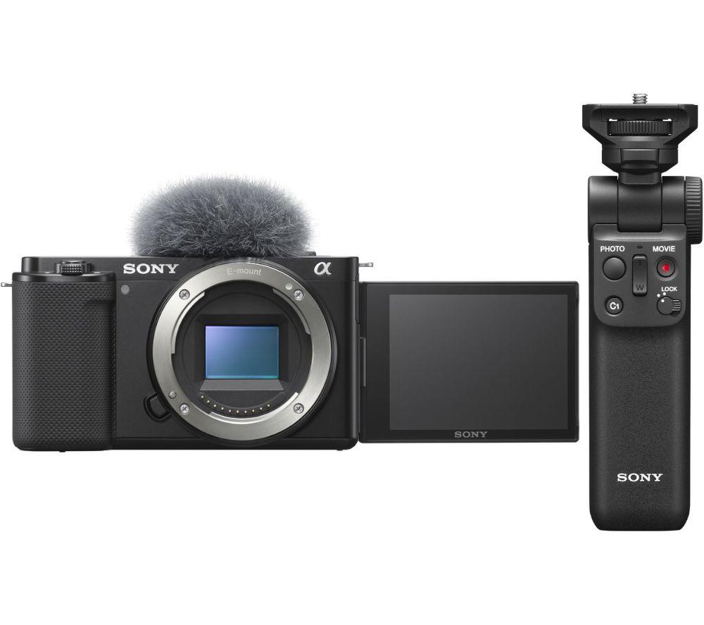 SONY ZV-E10 Mirrorless Vlogging Camera & GP-VPT2BT Shooting Grip Bundle -  Body Only