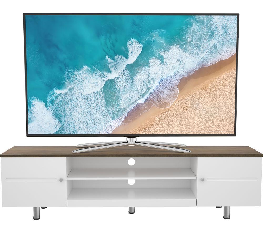 AVF Whitesands 1900 mm TV Stand for up to 85" TVs - White & Rustic Wood image number 3 of 9