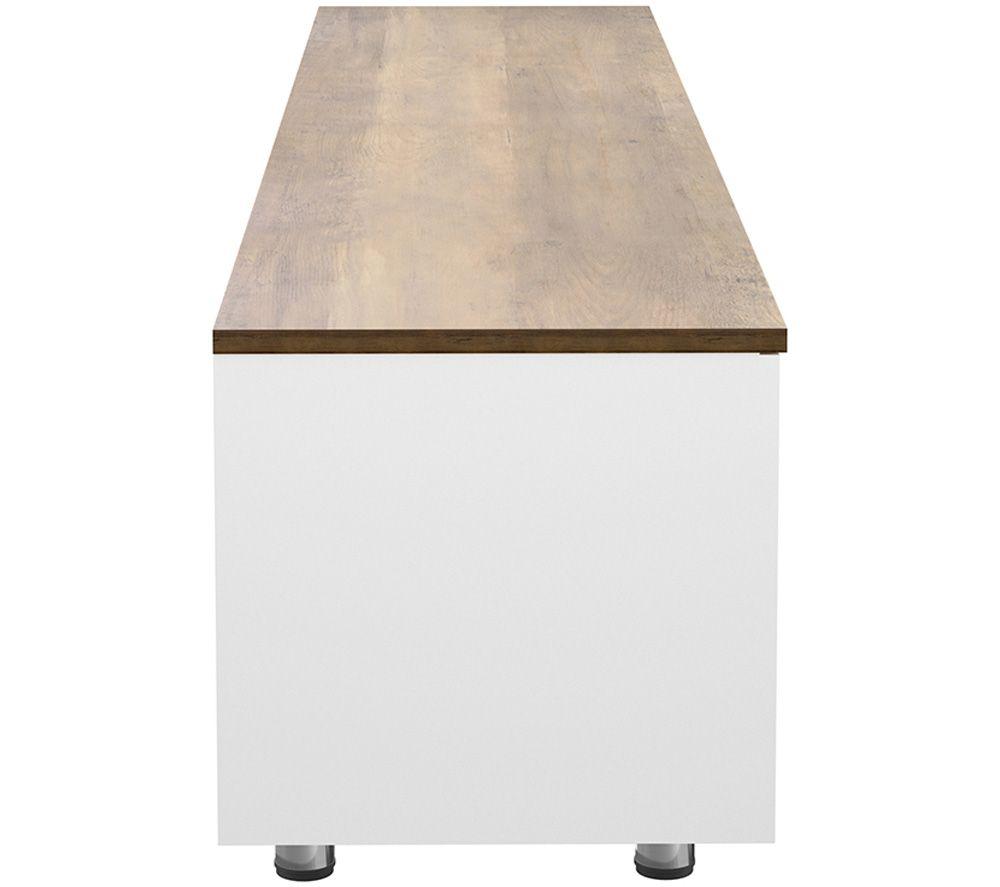 AVF Whitesands 1900 mm TV Stand for up to 85" TVs - White & Rustic Wood image number 9 of 9