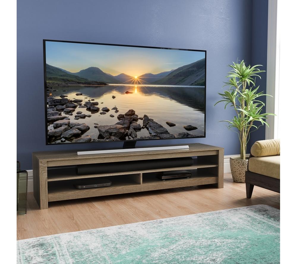 AVF Calibre 1800 mm TV Stand for up to 85" TVs - Rustic Sawn Oak image number 4 of 5