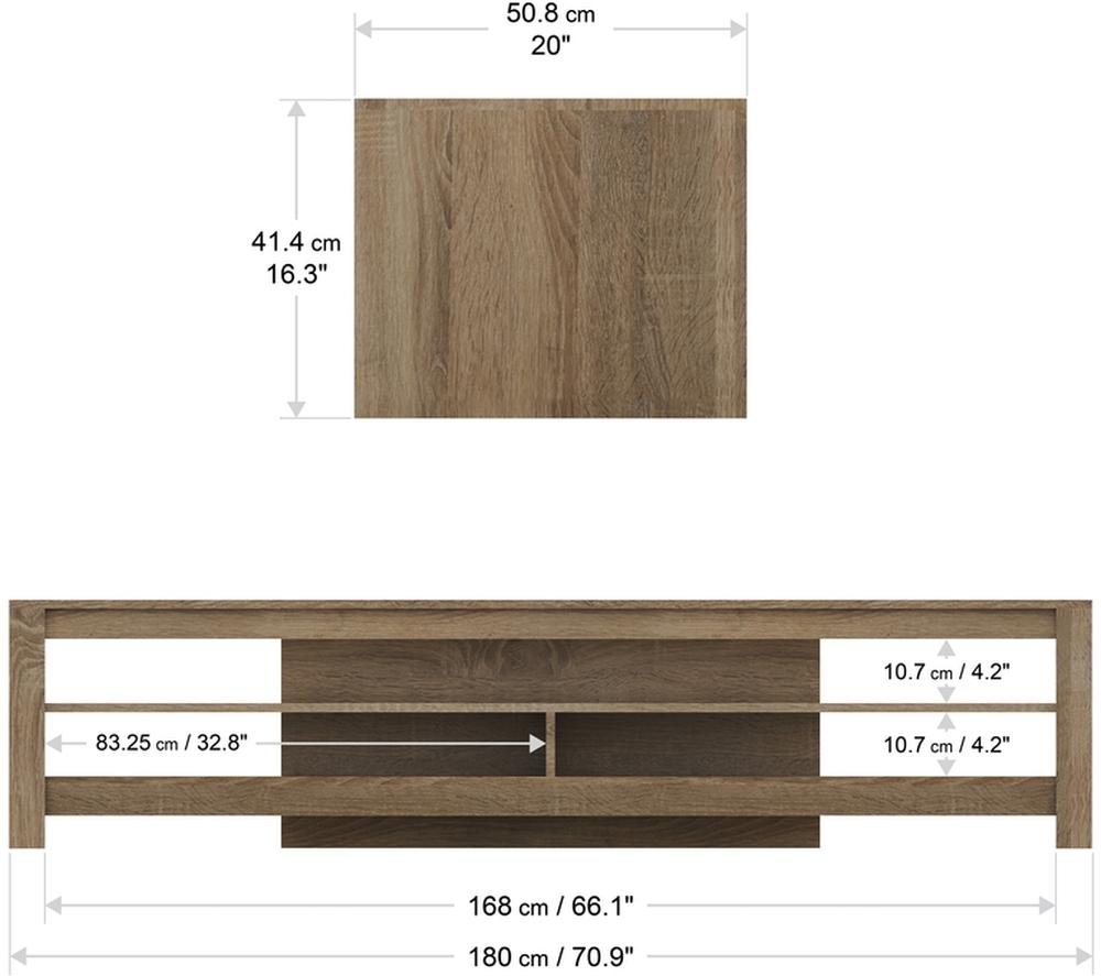 AVF Calibre 1800 mm TV Stand for up to 85" TVs - Rustic Sawn Oak image number 5 of 5