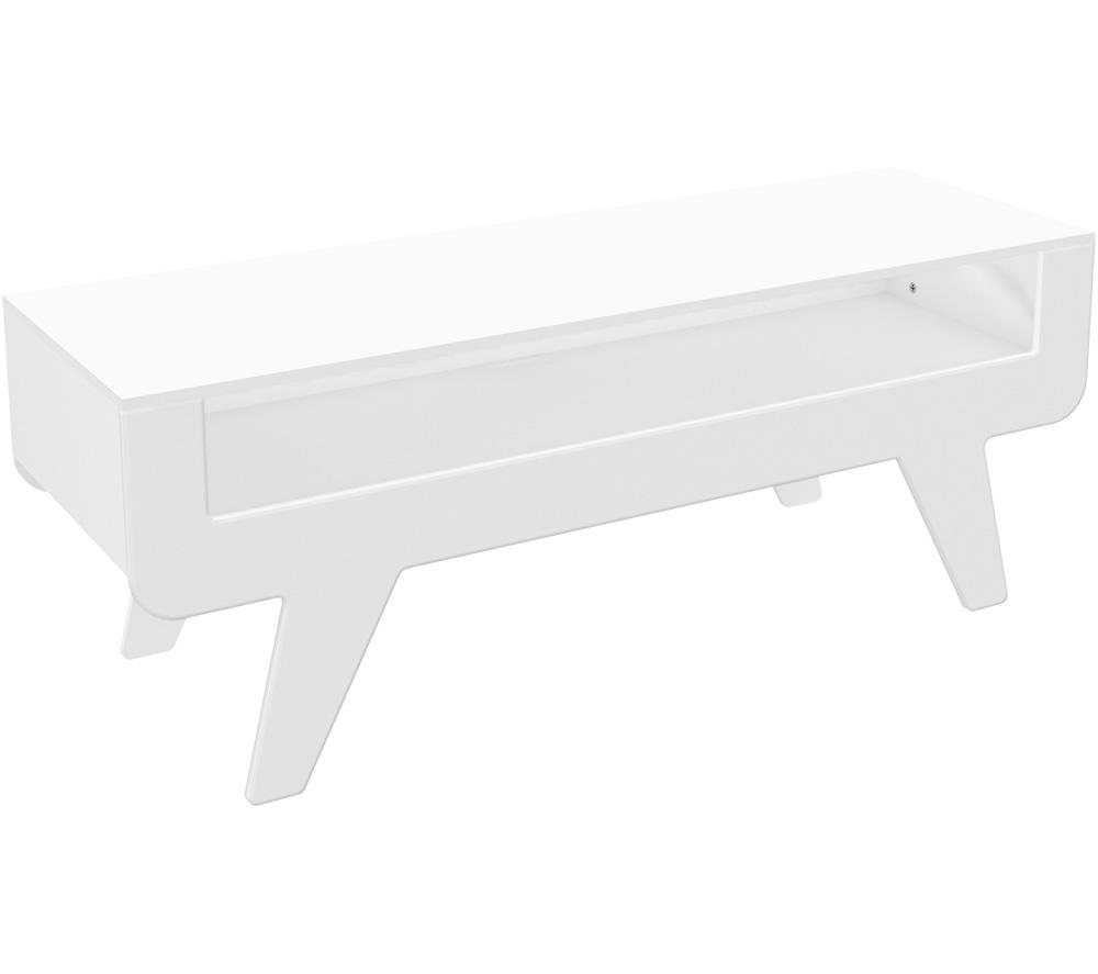 AVF Horton FS1200HORSW Satin White TV Stand with Tapered Legs