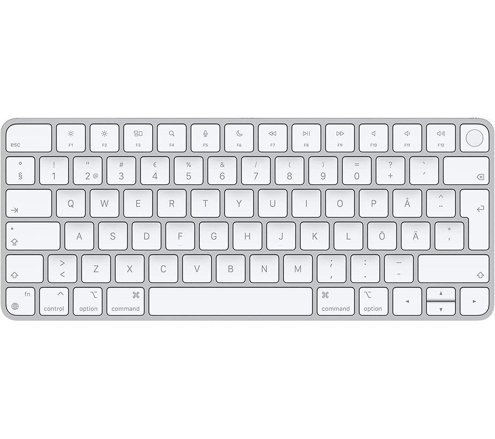 APPLE Magic Wireless Keyboard with Touch ID - White & Silver, White,Silver/Grey