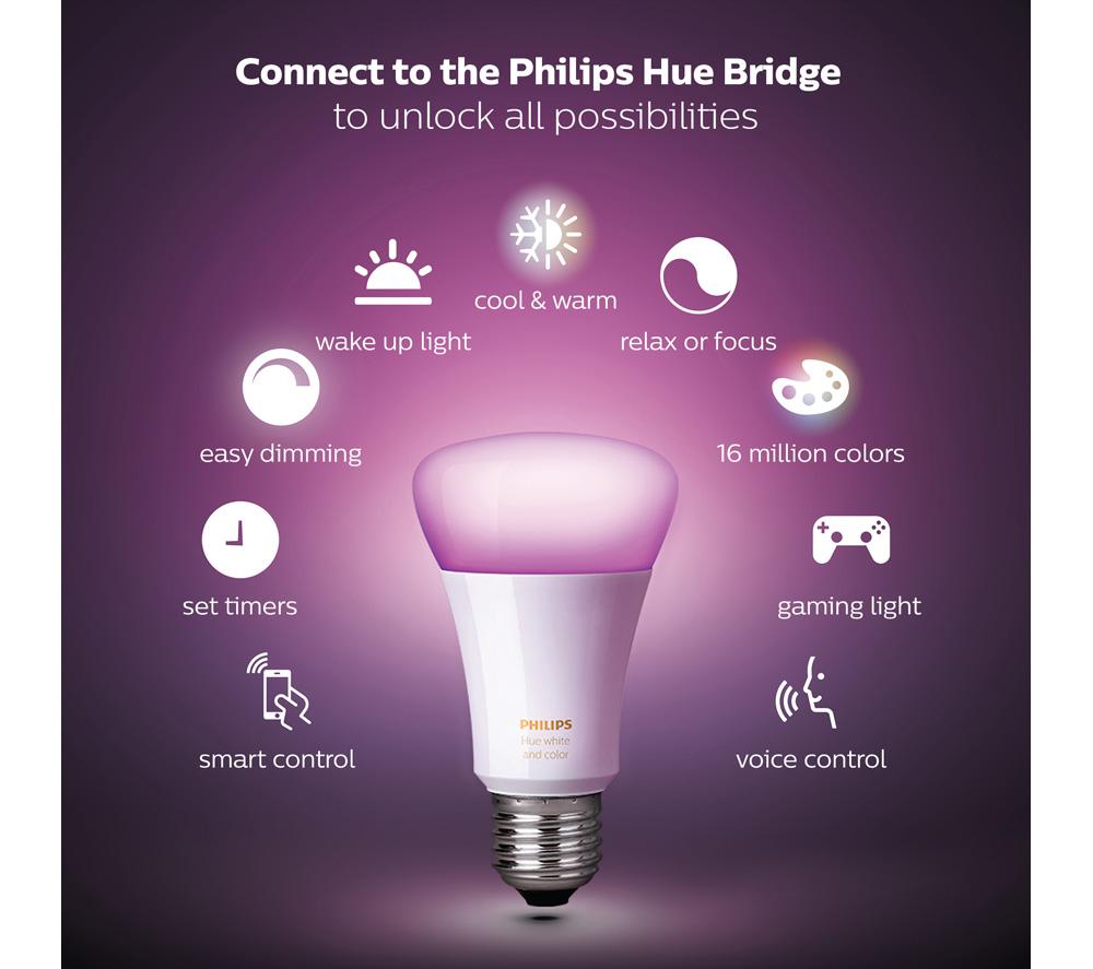 Philips hue 4pk white and color deals ambiance a19 led smart bulb starter kit