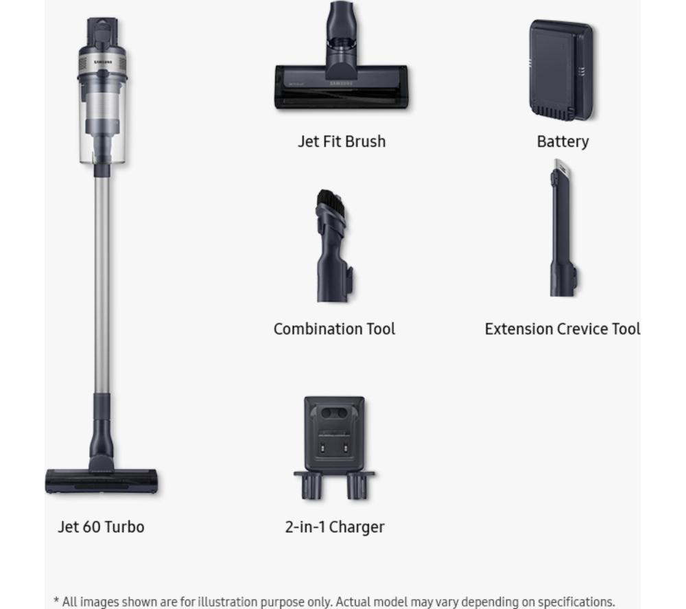 SAMSUNG Jet 60 Turbo Max 150 W Suction Power Cordless Vacuum Cleaner with Jet Fit Brush - Teal Violet & Cotta Black image number 4 of 8
