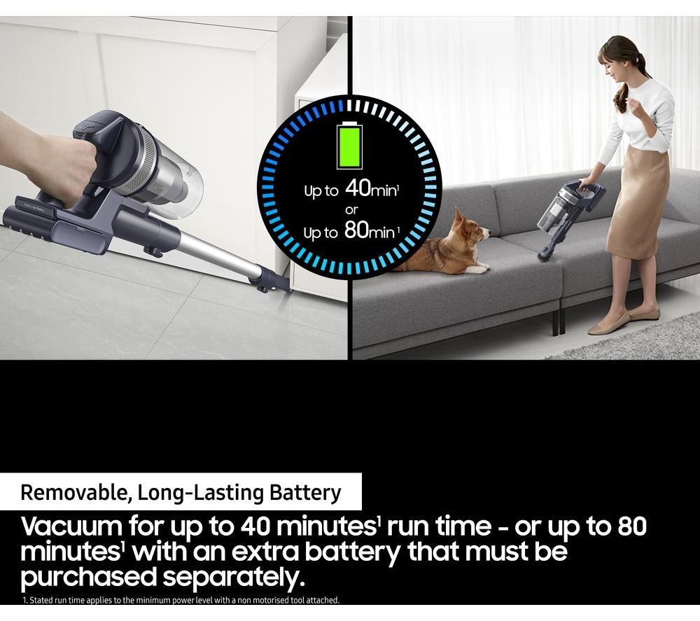 SAMSUNG Jet 60 Turbo Max 150 W Suction Power Cordless Vacuum Cleaner with Jet Fit Brush - Teal Violet & Cotta Black image number 8 of 8
