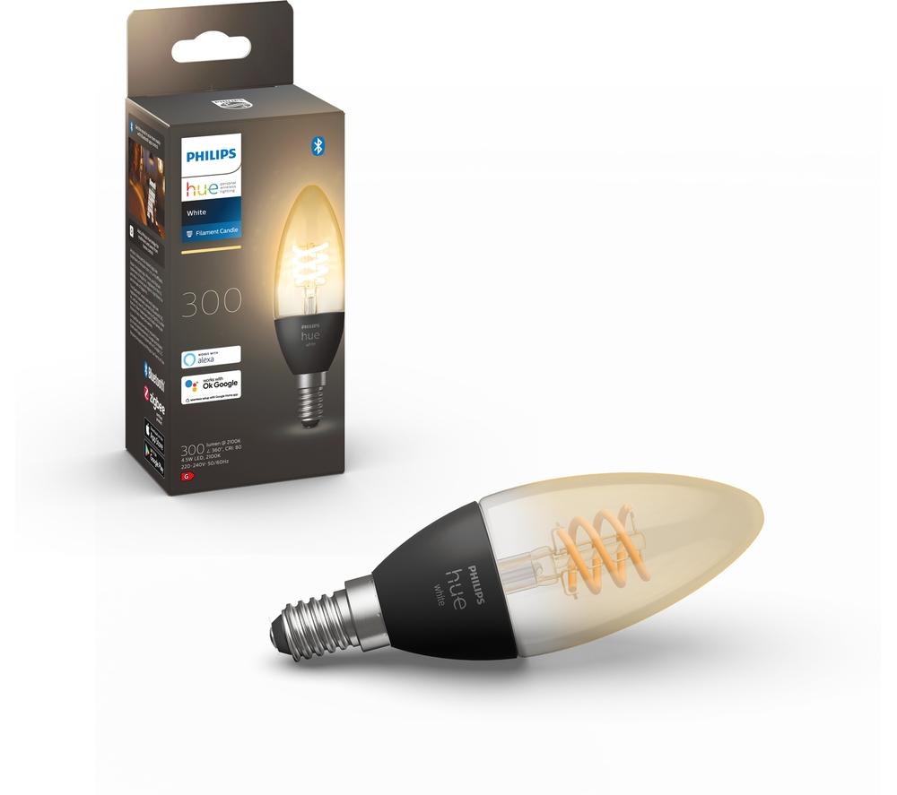 Philips Hue Filament Bluetooth Candle Led Bulb - E14, 300 Lumens, White