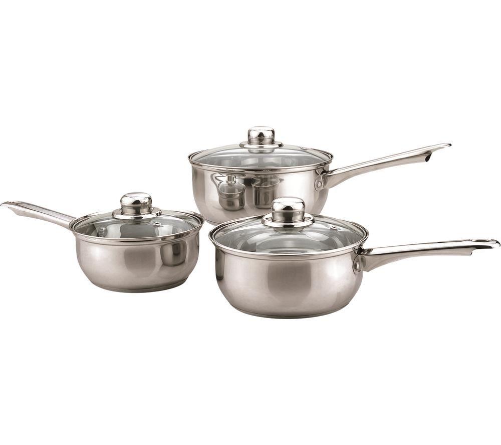 SABICHI 93684-1 3-piece Saucepan Set - Stainless Steel, Stainless Steel