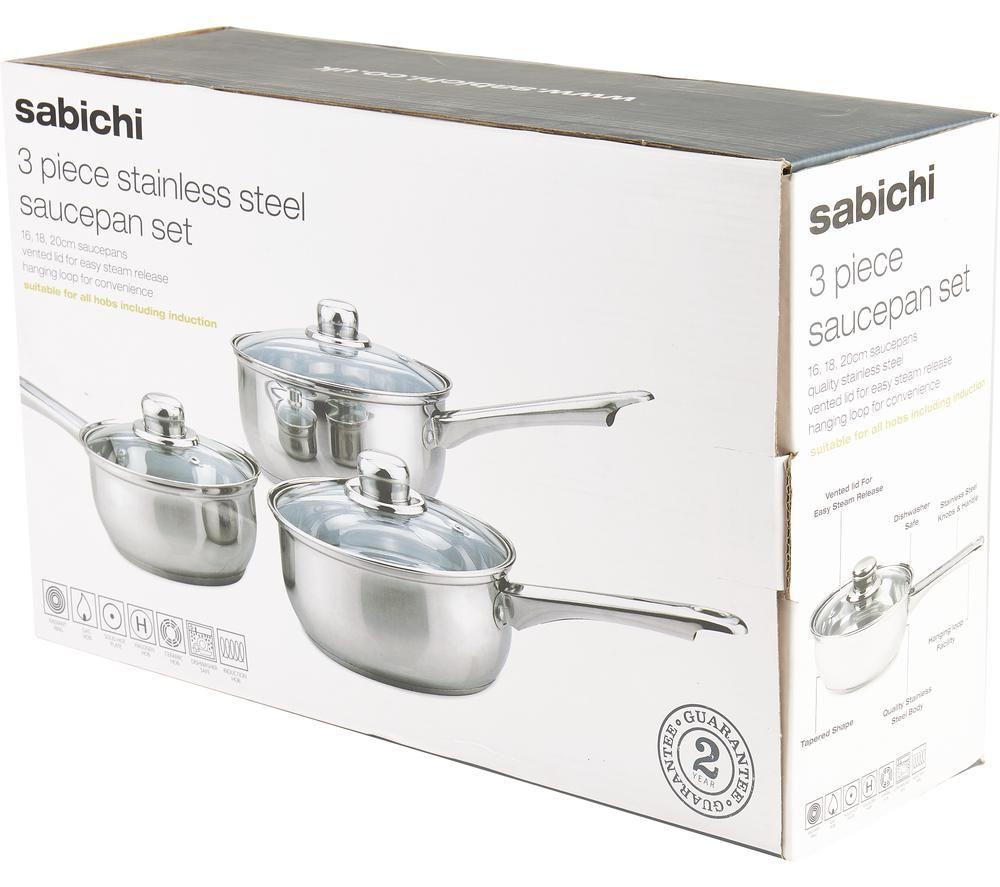 SABICHI 93684-I 3-piece Saucepan Set - Stainless Steel image number 4 of 4