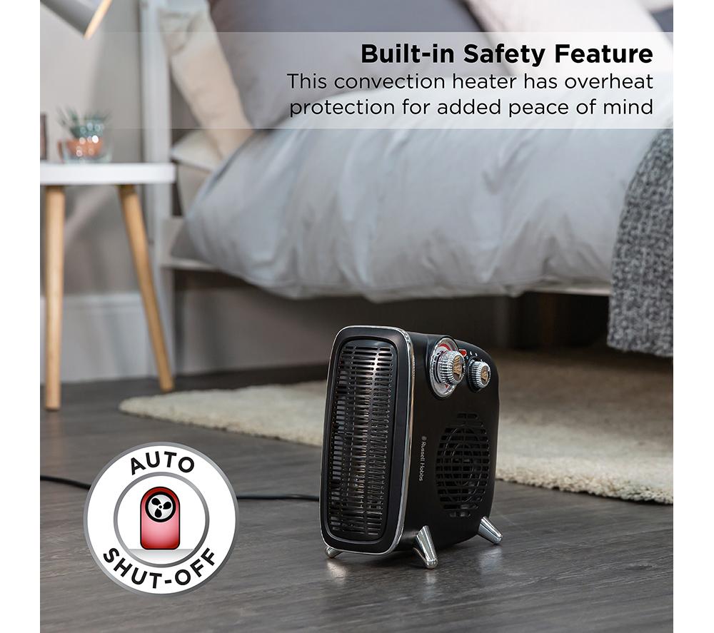 Buy RUSSELL HOBBS Retro RHRETHFH1001B Hot u0026 Cool Fan Heater - Black | Currys