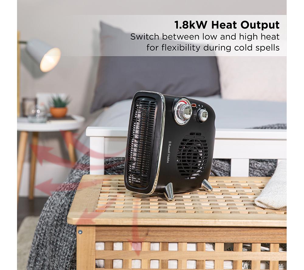 Buy RUSSELL HOBBS Retro RHRETHFH1001B Hot u0026 Cool Fan Heater - Black | Currys