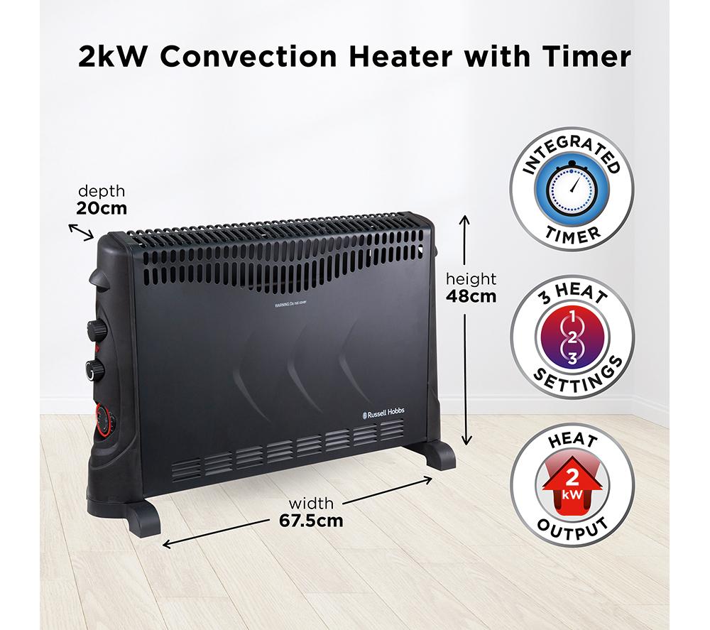 RUSSELL HOBBS RHCVH4002B Portable Convector Heater - Black image number 3 of 16