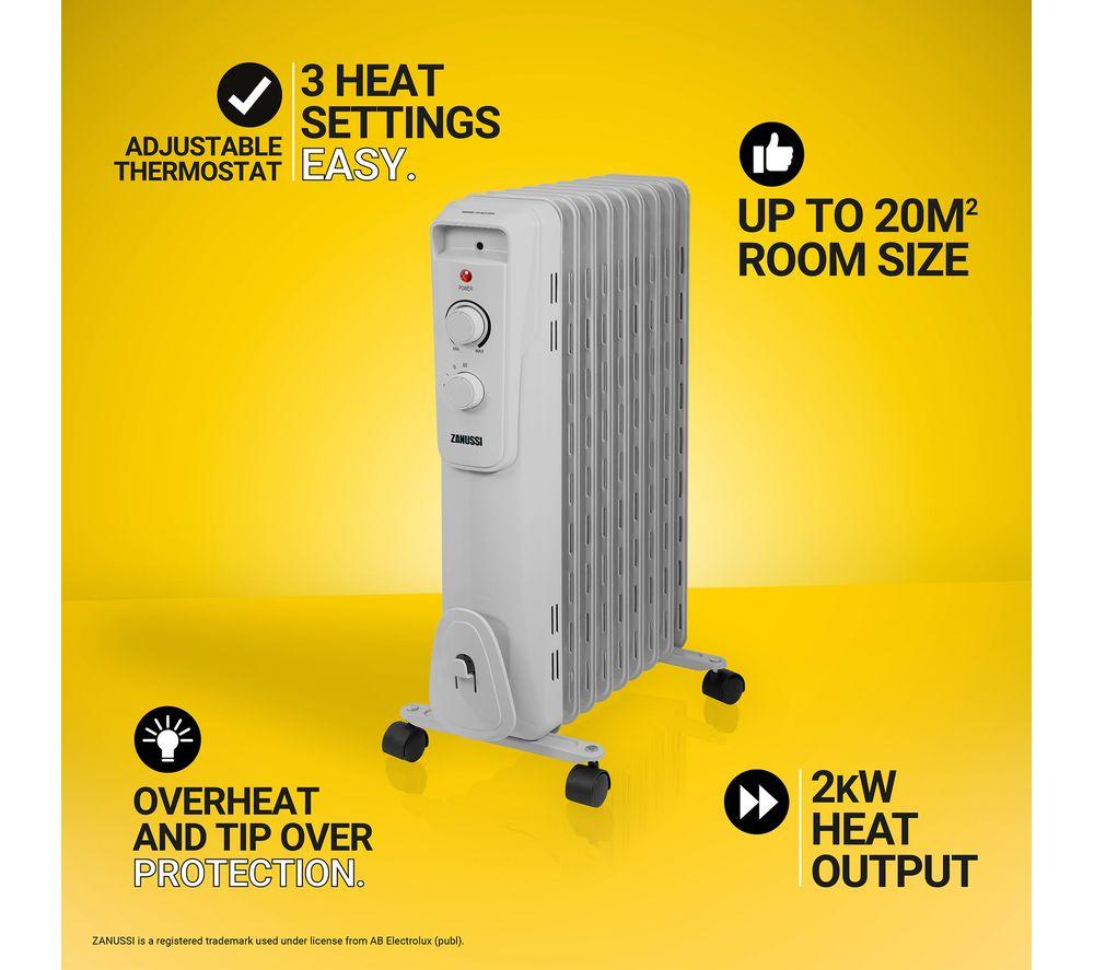 Buy ZANUSSI ZOFR5004 Portable Oil-Filled Radiator - Light Grey | Currys