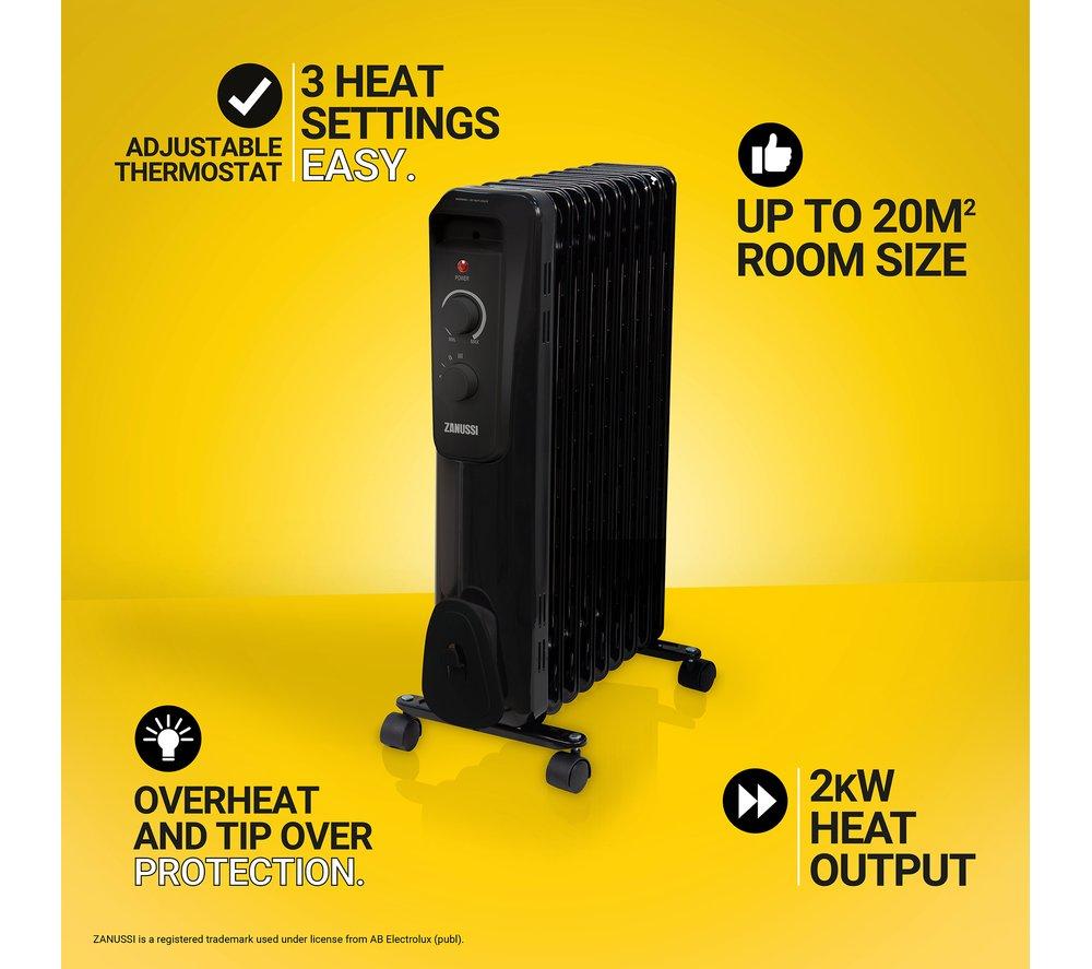 Buy ZANUSSI ZOFR5004B Portable Oil-Filled Radiator Black Currys