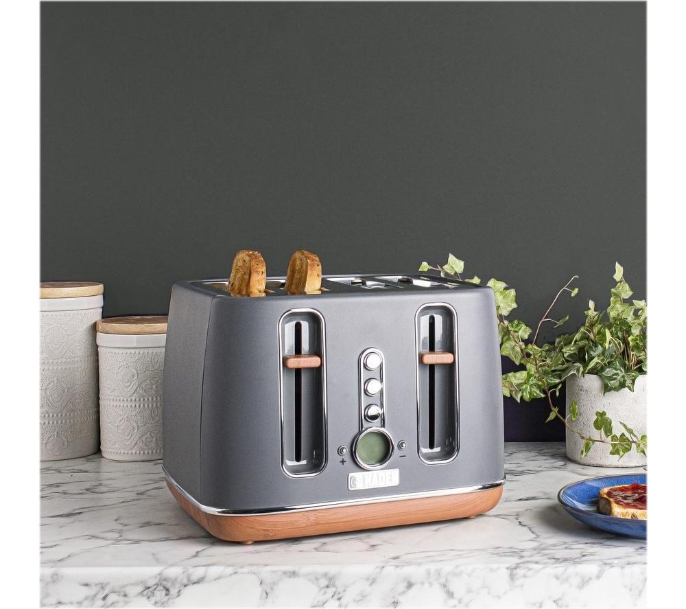HADEN Dorchester 201317 4-Slice Toaster - Pebble Grey image number 5 of 7