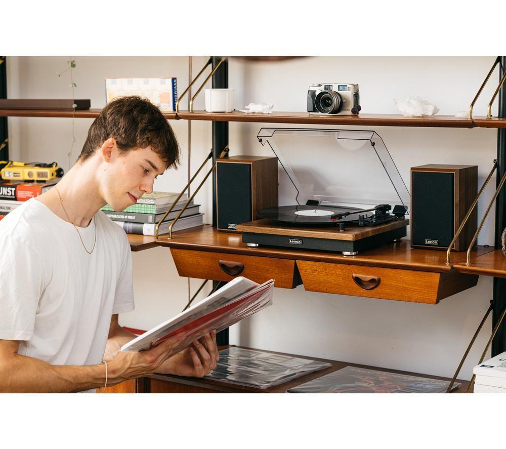LENCO LS-100 Belt Drive Bluetooth Turntable - Brown Wood image number 8 of 13